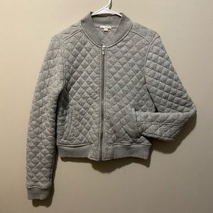 Gap Small Gray Quilted Bomber Jacket